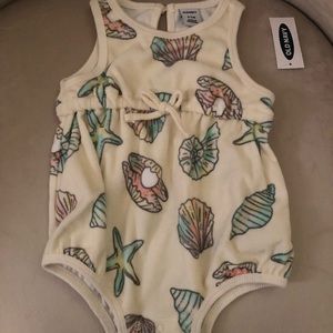 Seashell-Loop-Terry Romper for baby-Old Navy
